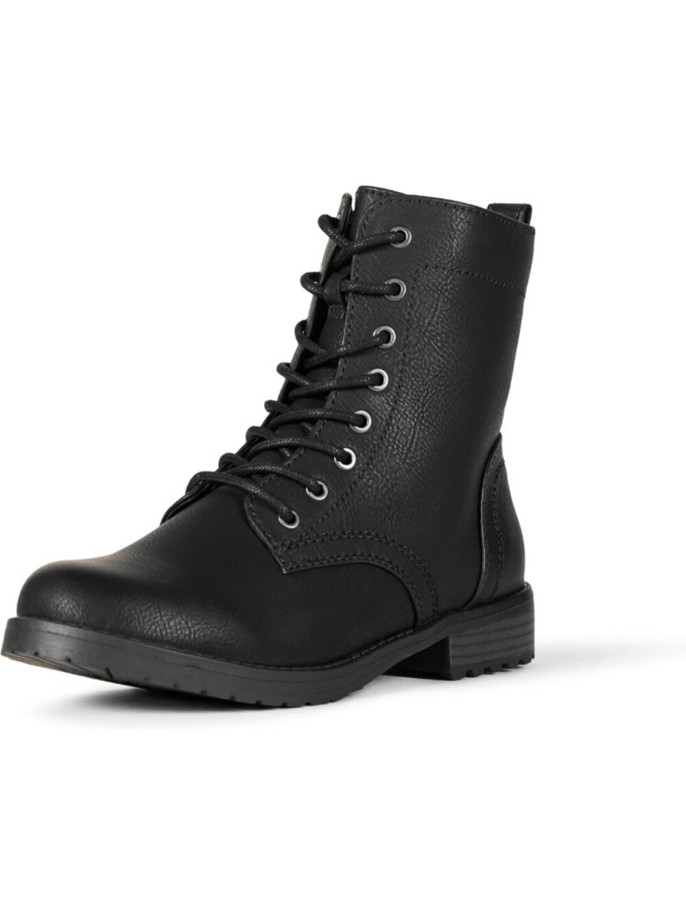 Stylish Women's Lace-Up Combat Ankle Boots with Side Zipper & Lug Sole